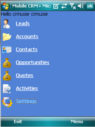 Softtrends Mobile CRM+ Windows Mobile application